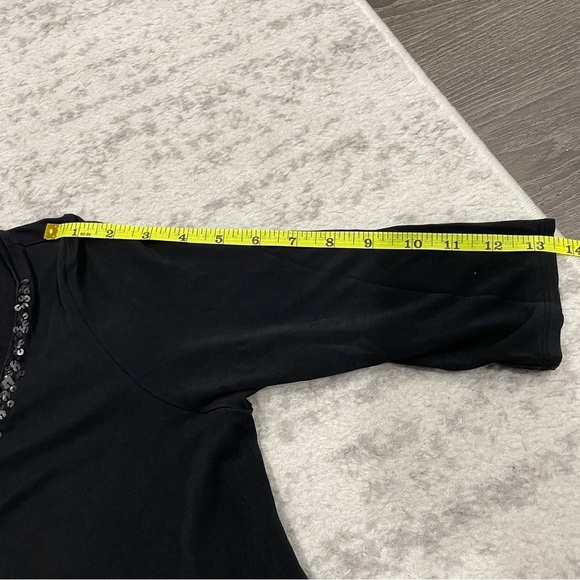 Eileen Fisher Black Sequin 100% Silk Dress - Picture 11 of 11